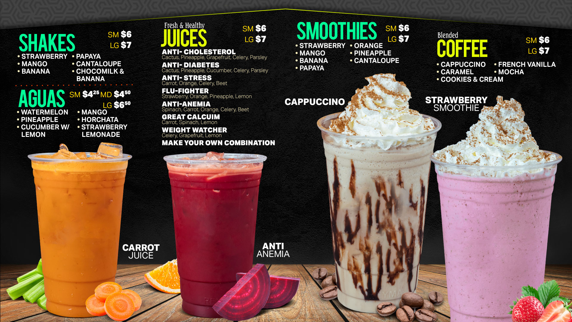 MENU – Paraiso Juice Bar